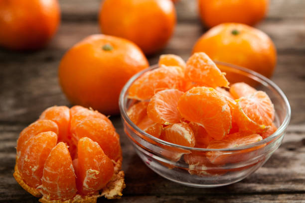 Bowl of delicious sweet juicy clementine